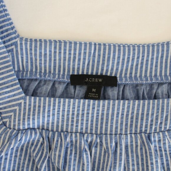J Crew Square Neck Top In Stretch Knit Seersucker - Picture 6 of 8